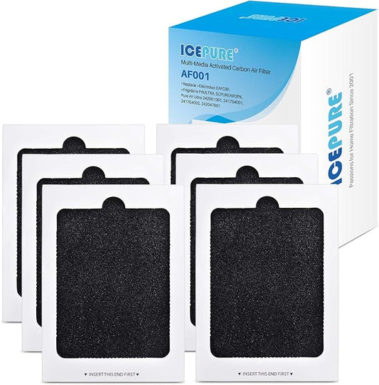 ICEPURE Refrigerator Air Filter, Replacement for Frigidaire & Electrolux Pure Air Ultra EAFCBF, PAULTRA, SCPUREAIR2PK, Pure Air Ultra 242047801, 242061001, 241754001, 241754002, PS1993820, 6Pack