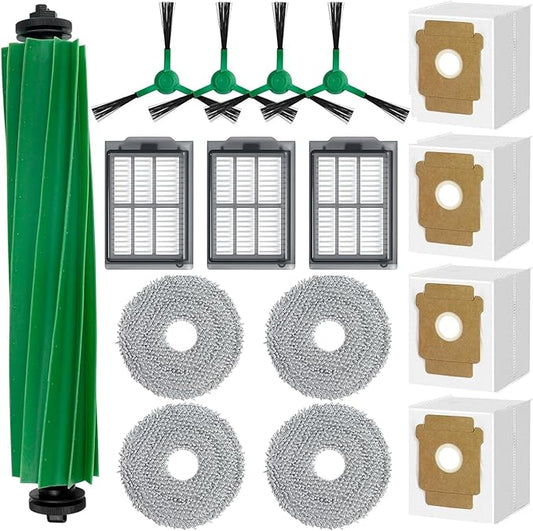405 Replacement Accessories Parts for iRobot Roomba Plus 505 Combo / 507 Combo Robot Vacuum Cleaner, Vacuum Parts with 1 Main Brush, 3 HEPA Filter, 4 Side Brushes, 4 Dust Bag, 4 Mop Cloths