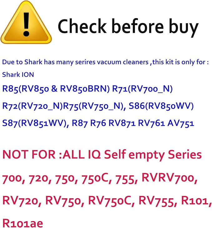 Replacement Parts Compatible for Shark ION Robot AV751/752/AV753 R85 RV850 RV761 S86 S87 S88 R71(RV700_N) R72(RV720_N) R75(RV750_N) Accessories Sweep/Main Roller Brush Filter Roller Protector