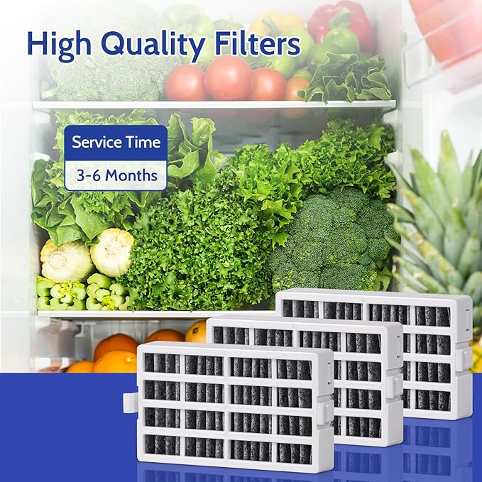 W10311524 AIR1 Refrigerator Air Filter Compatible with Whirlpool Air Filter Replacement FreshFlow Refrigerators AIR1 for Maytag, KitchenAid, Kenmore, 6 Pack