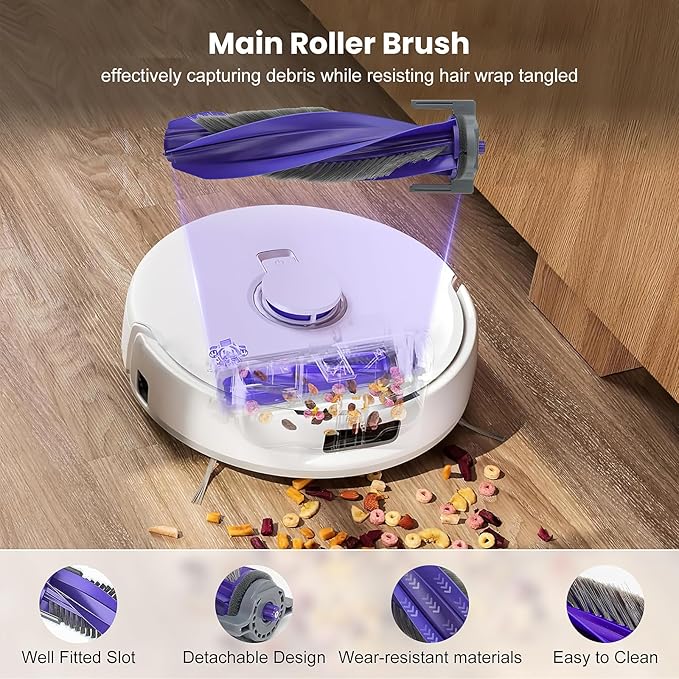 20 Pcs Accessories kit for Narwal Freo Z10 Ultra/Narwal Freo Z10 Robot Vacuum Cleaner, 1 Main Roller Brush, 6 Dust Bags, 4 Hepa Filters, 4 Mop Pads, 4 Side Brushes, 1 Clean Tool