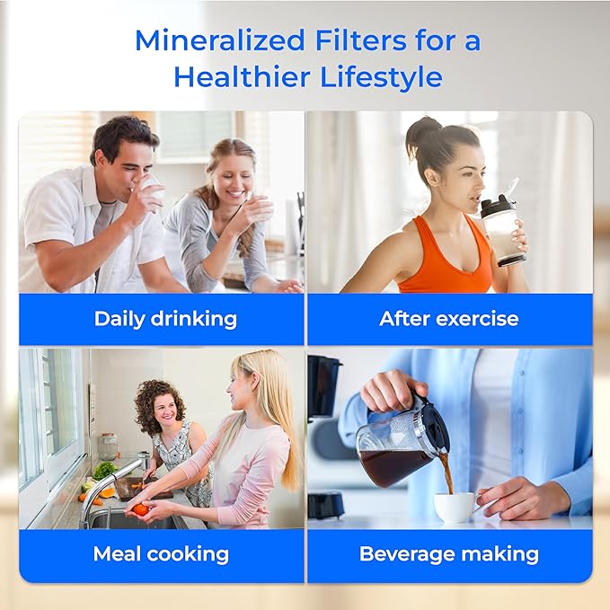 Waterdrop ALK16 Alkaline Water Filter System for Sink, Mineralizing Water, NSF/ANSI 372 Certified, Compatible with Reverse Osmosis Systems, Under Sink Installation