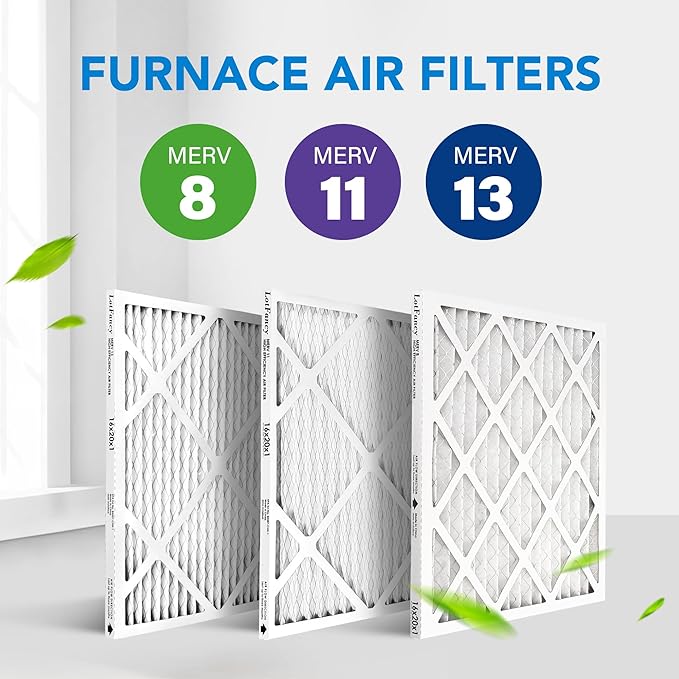 LotFancy 16x20x1 Air Filter MERV 8 6-Pack, Electrostatic Pleated Furnace & AC Filter, Captures Dust, Pet Hair, Pollen, Actual Size: 15.75"x15.75"x0.75"