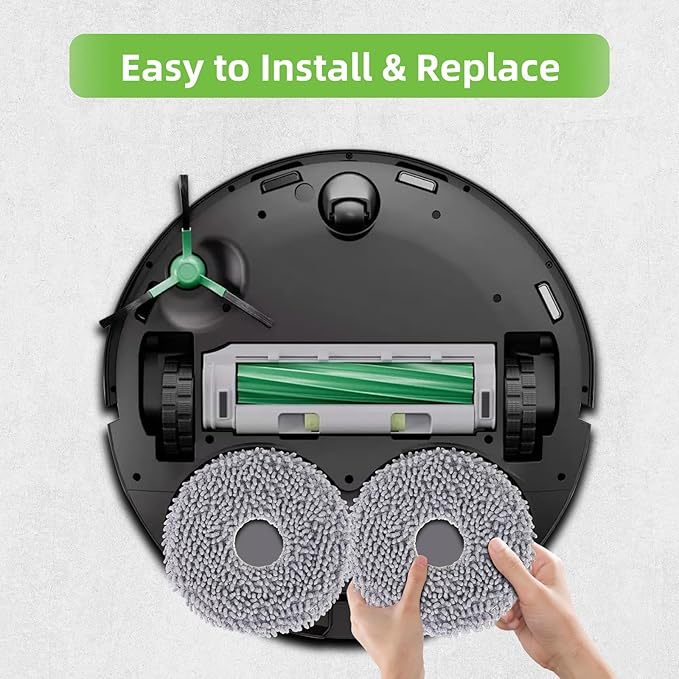 Spofan VIEWALL 8 Pack Mop Pad for iRobot Roomba Plus 405 G181/G185 Combo, Plus 505/507 Combo Robot Vacuum Cleaner, Microfiber Washable Mop Cloths Replacement Parts Accessories