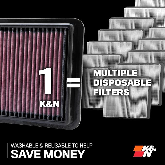 K&N Engine Air Filter: Reusable, Clean Every 75,000 Miles, Washable, Premium, Replacement Car Air Filter: Compatible with 2009-2017 Hyundai/Kia (Equus, Genesis, Genesis Sedan, K9, K900), 33-2426