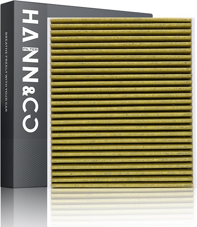 HANN&CO HEPA Activated Carbon Cabin Air Filter With Silver Ion Technology Provides Up To 24 Months of Protection，Suitable For Jeep Cherokee；Chrysler 200 Replacement CF12000，CP200（HCC2147-Y）