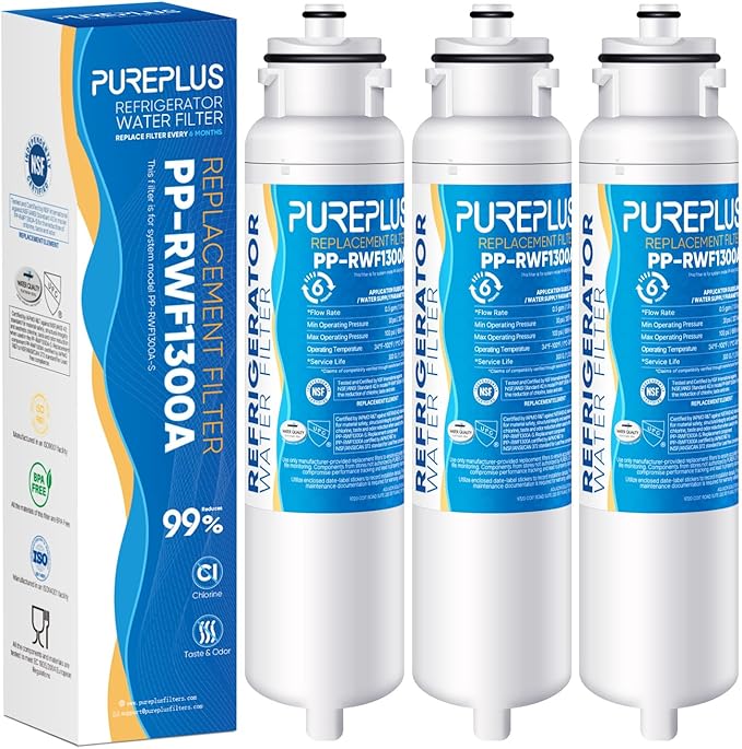 PUREPLUS HX2017FR-A Repleacement for NS-WF26FD9-1, DW2042FR-09, Kenmore 46-9130,Compatible with Hisense HRF266N6CSE1,HRF266N6CSE,Daewoo FRN-Y22D2V,Insignia NS-RFD26SS9 Refrigerator Water Filter, 3PACK