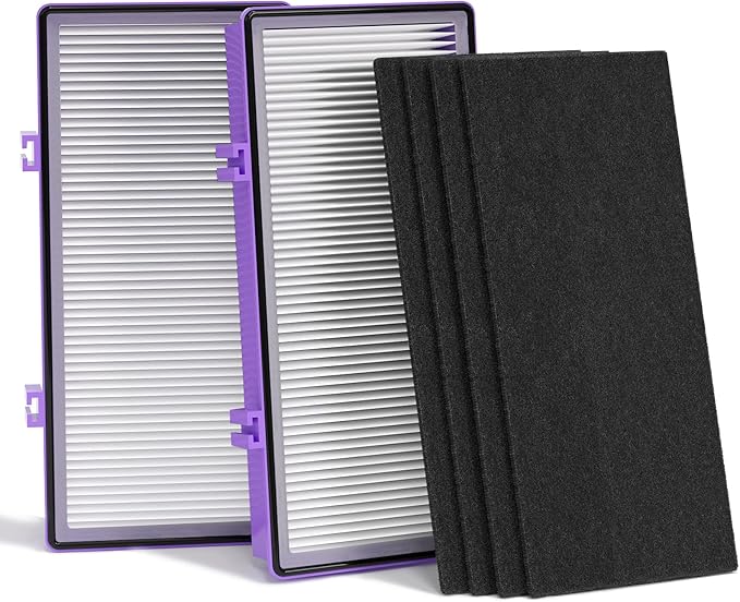 Leemone Aer1 Filter Replacement for Holmes Air Purifiers, 2 True HEPA Filters + 4 Carbon Booster Filters, HAPF300AP-U4