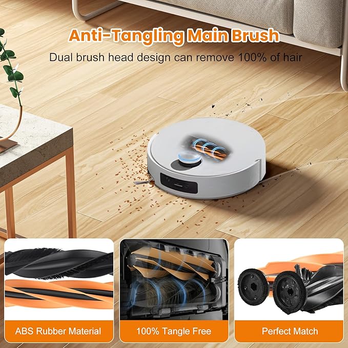 22 Pack Replacement Accessories for Dreame Aqua10 Ultra Roller Robot Vacuum, 1 Pair Main Brush 2 Roller Mops 6 Side Brushes 4 HEPA Filters 6 Dust Bags 1 Cleaning Brush 1 Screwdriver