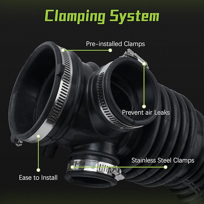 16576-4W00A Air Cleaner Intake Hose Tube With Clamps for 2001-2003 Infiniti QX4 V6,2001-2003 Nissan Pathfinder V6