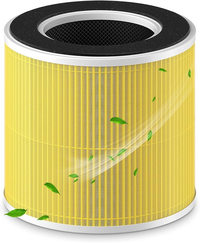 Official Genuine AP02 Replacement Filter TRUE HEPA Filter, High-Efficiency Activated Carbon Filter Replacement Suitable for WESTHEY AP02 Air Purifier, 1 Pack(Yellow)