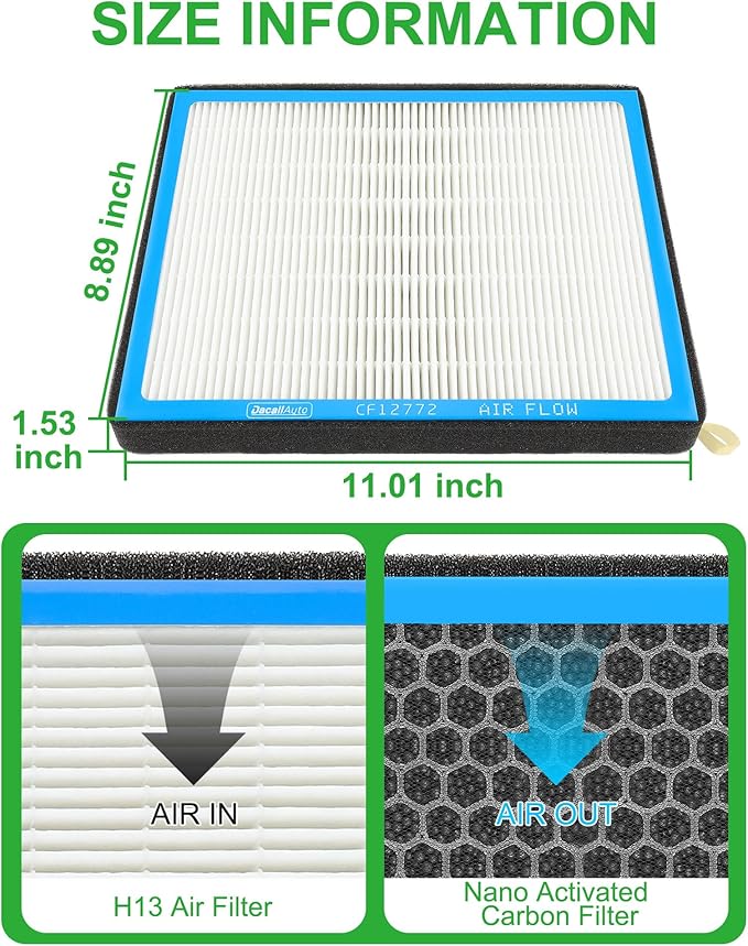 CF12772 Activated Carbon Beads Cabin Air Filter fit for Ford Maverick, Bronco, Explorer, Escape, Mach-E 2020-2025, for Lincoln Corsair, Aviator