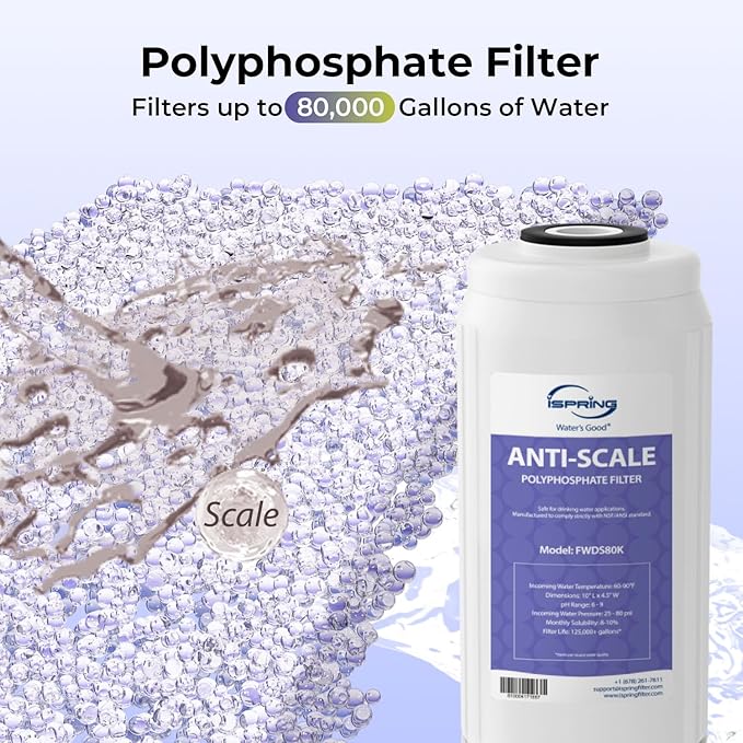 iSpring F3WGB31BKDS Ultimate Protection Whole House Water Filter Replacement Pack, Reduces Heavy Metals, Scale, Chlorine, Hydrogen Sulfide, Up to 12 Months, 4.5” x 10”, Fits WGB31B-KDS
