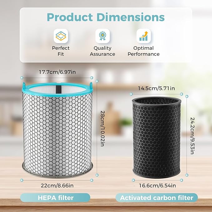 HJ10 Hushjet Purifier Replacement Filter Compatible with Dyson Hushjet Air Purifier,H13 True HEPA & Activated Carbon HushJet Filter for Home Large Room,Air Filter for Hushjet Purifier Compact