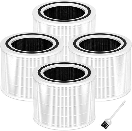 Funmit Core 200S Replacement Filter for Core 200S Smart WiFi Air Purifier, 3-in-1 Filter Replacement and High-Efficiency Activated Carbon, Part # Core 200S-RF, 4 Pack