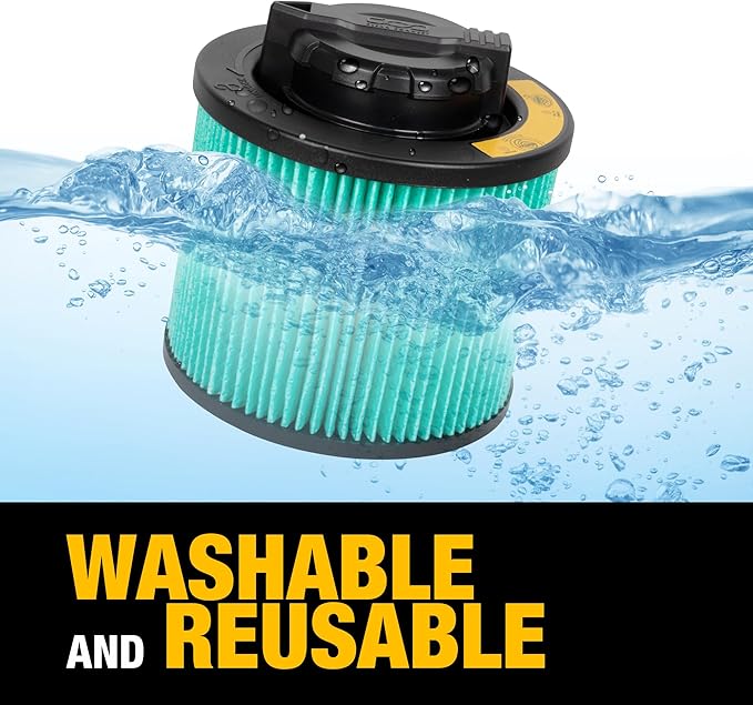 DEWALT HEPA Vacuum Filter Replacement DXVC4003, Fit for Most 4-5 Gallon Wet Dry Vacuum Cleaner, Cartridge Filter Compatible with DXV04T, DXV05P, DXV05S, DXV08S, DXV06G,DW4GAL,DXV15T