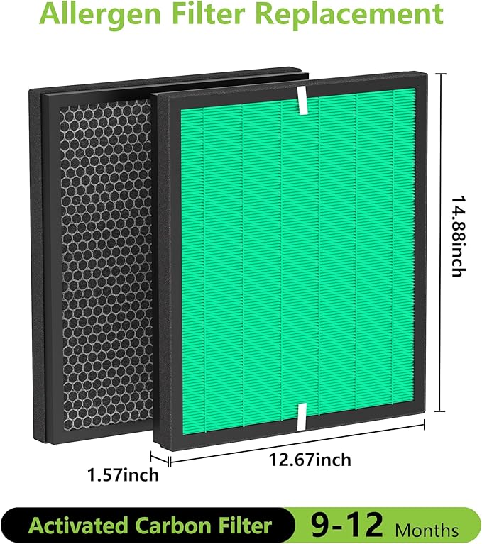 Airmega AP-1512HH Pets Filter Replacement Compatible with Coway Air Purifier, Active Carbon Filter Replaces Part #3304899