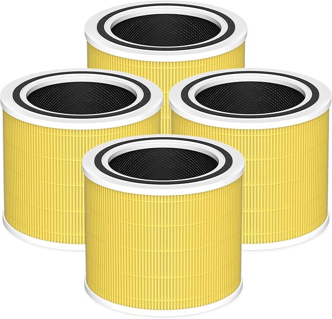 Core 200S Pet Care Replacement Filter Compatible with LEVOIT Core 200S and Core 200S-P Smart WiFi Air Purifier, 3-in-1 Grade Main Filter, Core 200S-RF-PA, Yellow, 4 Pack