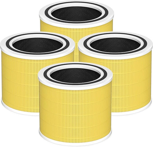 Core 200S Pet Care Replacement Filter Compatible with LEVOIT Core 200S and Core 200S-P Smart WiFi Air Purifier, 3-in-1 Grade Main Filter, Core 200S-RF-PA, Yellow, 4 Pack