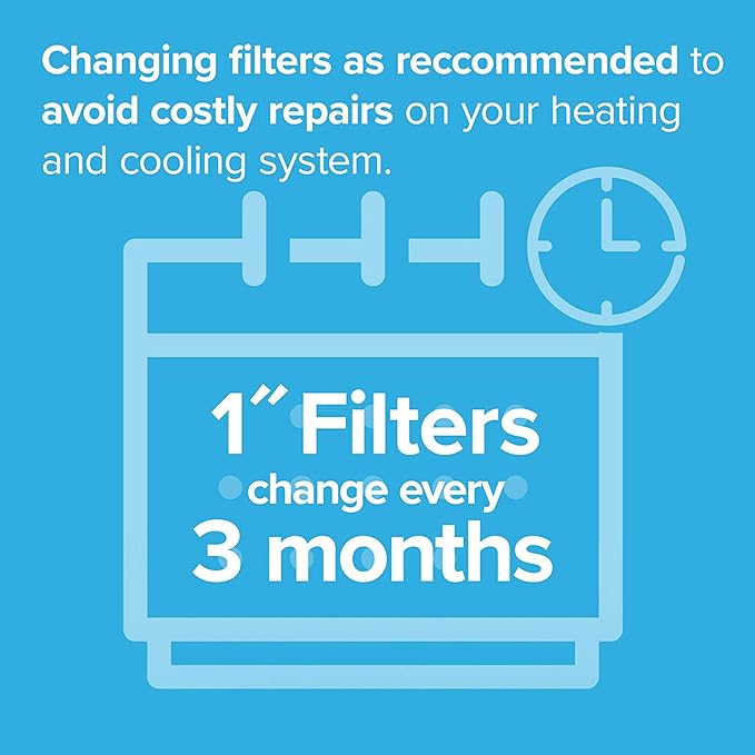Filtrete 14x14x1 Air Filter, MPR 600, MERV 7, Clean Living Dust Reduction 3-Month Pleated 1-Inch Air Filters, 6 Filters