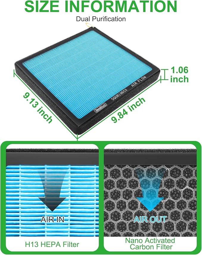 CF11643 Cabin Air Filter Fit for VW Atlas Tiguan Jetta GTI (2015-2025), fit for Audi Q3 TT A3 (2015-2025), Activated Carbon Beads