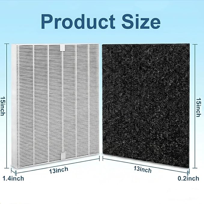 AP-1512HH Replacement Filter Compatible with Coway Airmega Filter Replacement AP-1512HH and 200M, AP-1512HH-FP, AP-1518R, AP-1519P, 4 High Efficiency Filter and 4 Carbon Pre-Filters