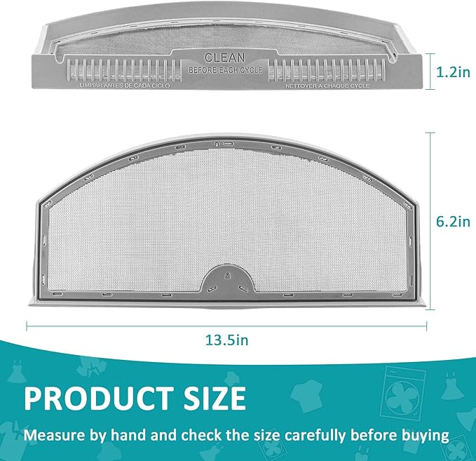 Dryer Lint Screen Replacement WE03X23881 Compatible for G-E Hot-point Lint Trap-Upgraded Stainless Steel Dryer Filter Lint Screen by Sikawai