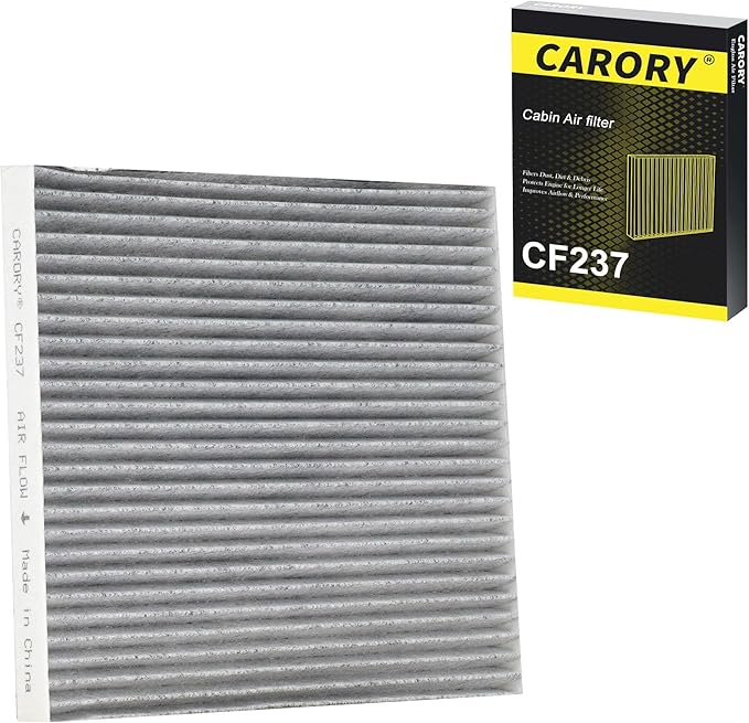 Cabin Air Filter w/Activated Carbon for Nissan Versa (2012-2019), NV200 (2017-2021), Micra, March, Note, Chevy City Express; OE# 27277-1KK0A, 27278-1KK0A, 27277-9ME0A, CF12237, XC10475, 93952