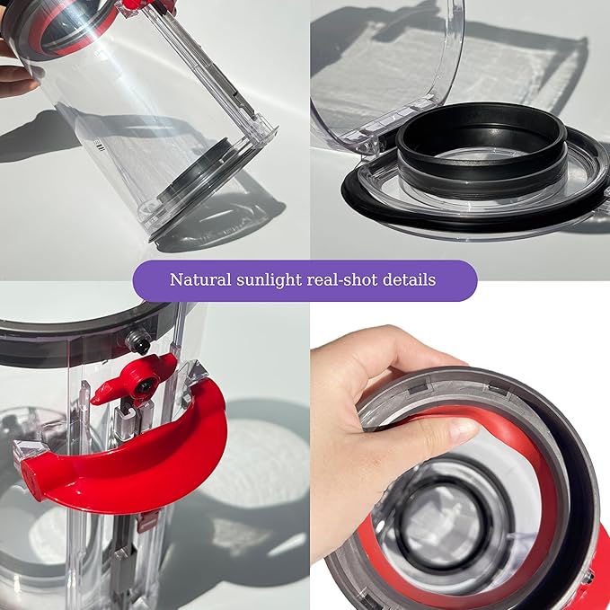 Upgraded 7.72in Large Dust Bin Replacement for Dyson V11 V15 SV14 SV15 SV22 Vacuum Cleaner,Canister Bin for Part No.970050-01 and No.965443-01 with 1 HEPA Filter,Restore Suction and Leak-proof