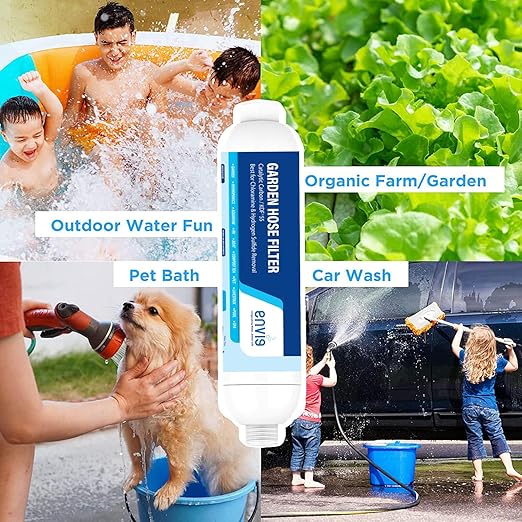 Envig Catalytic Carbon KDF Inline Garden Hose Filter Removes Chloramine, Chlorine, VOCs & Chemicals for Hydroponics, Microgreens, Organic Gardening, Pet, and Healthy Outdoor Living (1)