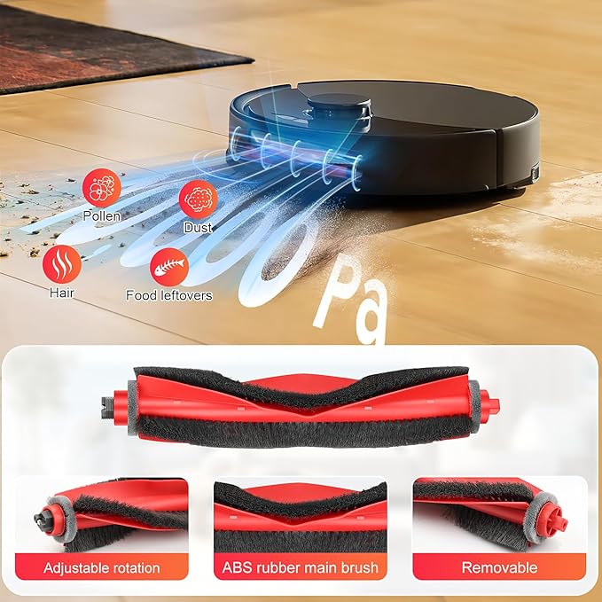 26 Pcs Replacement Kit for Q10 S5+ Robot Vacuum, 2 Main Brush, 4 HEPA Filter, 6 Mop Pads, 6 Side Brush, 6 Dust Bag,1 Cleaning Brush and 1 Screwdriver