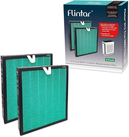 Flintar Vital 200S Toxin/Smoke Absorber Filter, Compatible with LEVOIT Vital 200S-P Air Purifier, H13 Grade Filtration + Activated Carbon filter, Part # Vital 200S-RF-TX, 2-Pack