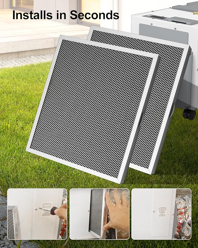 WUMZIJ 5881 Washable MERV 8 Dehumidifier Filter Compatible with Whole-House Dehumidifiers Models E100 E080 and Dehumidifying Ventilator 8192A, 12x13.5x1 MERV 8 Washable 2PCS
