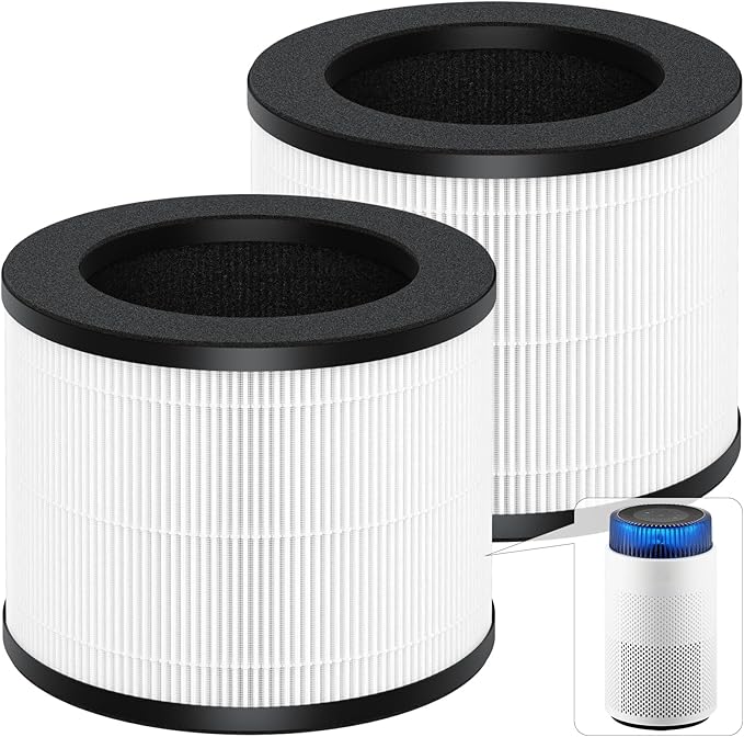 2 Pack Airmega 100 Filter Replacement Compatible with Coway Airmega 100 Air Purifier, 3-in-1 True HEPA and Deodorization Filter