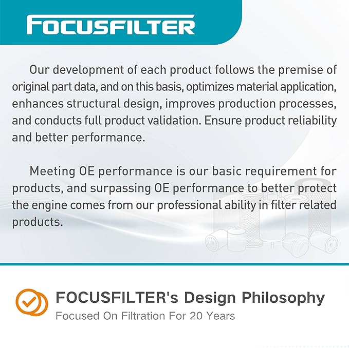 FOCUSFILTER 11428583898 OEM Grade Oil Filter, Compatible with BMW X5 X3 340i M340i 540i X7 440i 3.0L L6 2018–2026, Replaces HU6022Z, 04152WAA02, P40076, WL10342