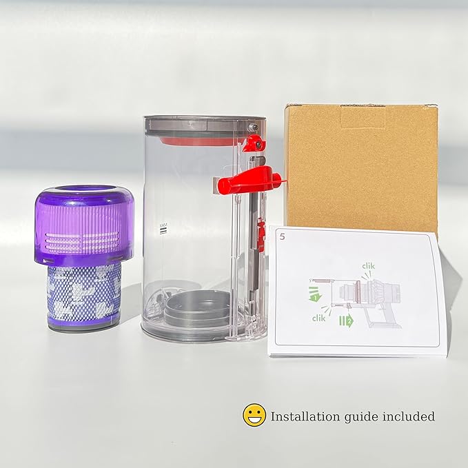 Upgraded 7.72in Large Dust Bin Replacement for Dyson V11 V15 SV14 SV15 SV22 Vacuum Cleaner,Canister Bin for Part No.970050-01 and No.965443-01 with 1 HEPA Filter,Restore Suction and Leak-proof