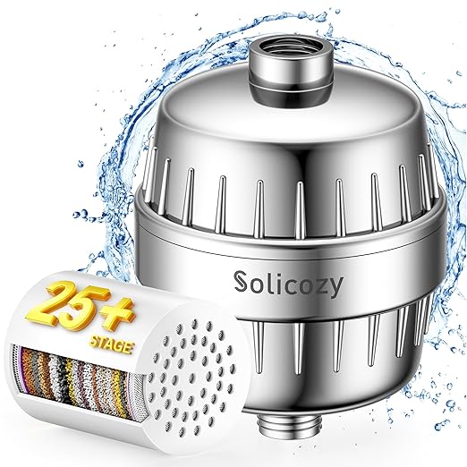 Chlorine Buster ! 25+ Stage High Output Shower Filter for Shower Heads – FATICCOA Softens Water Filter Removes 99% of Impurities – Improves Skin, Hair, Nails – Reduces Dry Itchy Skin, Dandruff