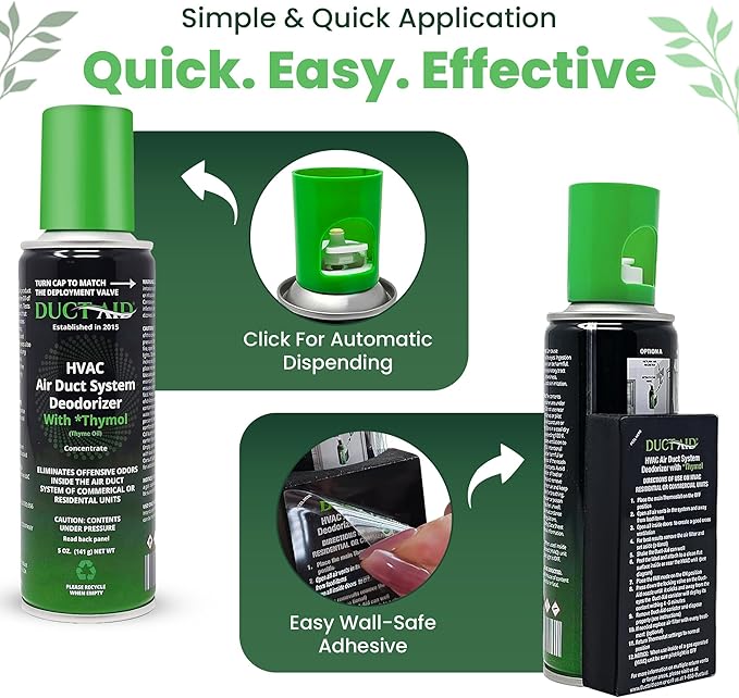 Air Freshener for HVAC System, Commercial, Residential & Cars| Made with Thyme extract, natural Plant based product Now available in a Concentrated Formula for maximum effectiveness (PACK 1)