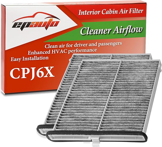 EPAuto CPJ6X (KD45-61-J6X) Cabin Air Filter includes Activated Carbon Replacement for Mazda 3 (2014-2018), Mazda 6 (2014-2021), CX-5 (2013-2021), 2 Packs