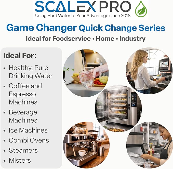 Game Changer 12” Hard Water Scale Prevention Filter – Salt-Free NAC Technology Prevents Scale Up to 26 Grains, Removes Chlorine & Other Common Municipal Water Chemicals, 6,000 Gallons