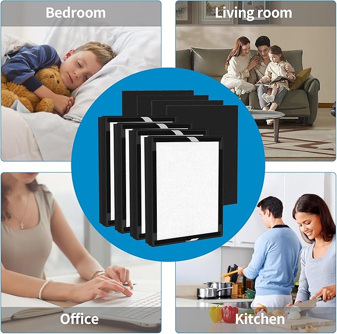 4 Packs IAF-H-100A H13 True HEPA Replacement Filters Compatible with 3M Filtrete A FAP-C01-A and Idylis A Series Air Purifi-ers AC-2119 IAP-10-100 IAP-10-140 IAPC-40-150, Part # IAF-H-100A