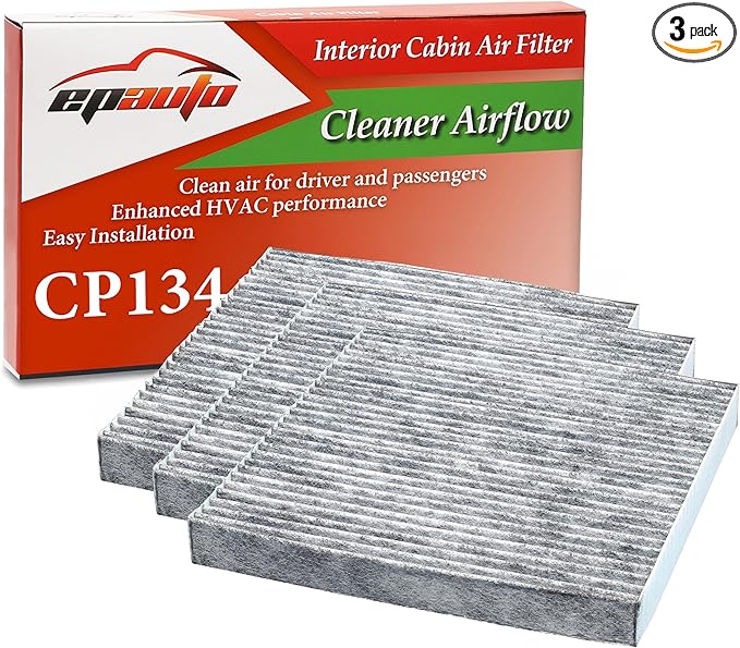 EPAuto CP134 (CF10134) Premium Cabin Air Filter includes Activated Carbon, 3 Packs