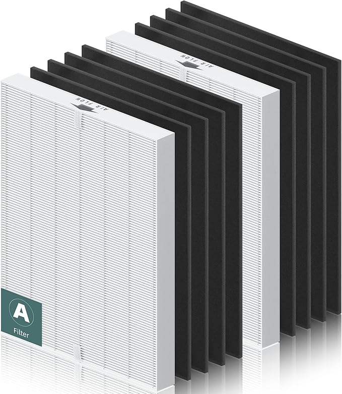 115115 Replacement Filter A for Winix PlasmaWave Air Purifier C535 5300 5300-2 6300 6300-2 P300 C909 9800, 2 x Size 21 Filter + 8 x Activated Carbon Pre-Filters