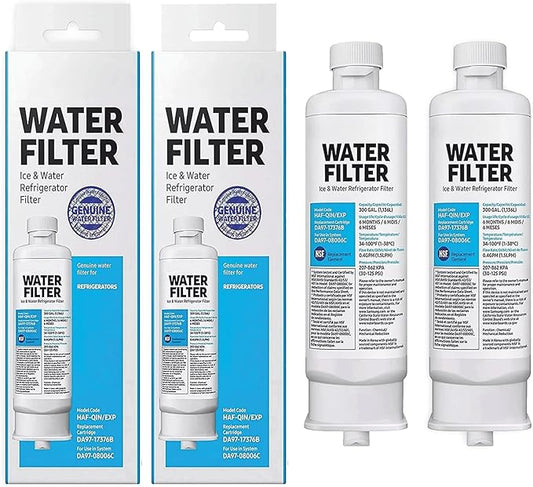 HAF-QIN/EXP DA97 Water Filter Replacement – Compatible with DA97-17376B – Carbon Block 99% Contaminant Reduction – Fresh Water & Ice – 12 Month Life 2 PACK
