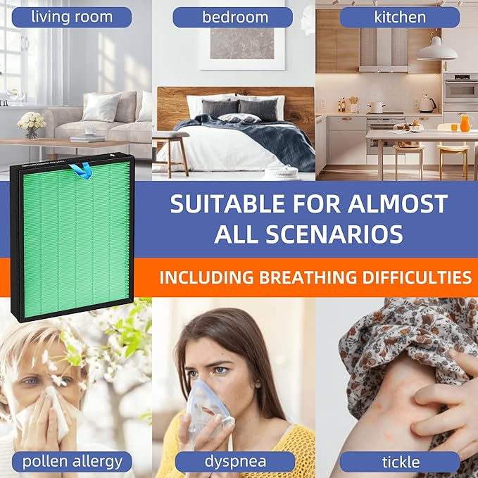 Vital 200S HEPA Toxin Absorber Replacement Filter for LEVOIT Vital 200S/200S-P Air Purifier,3-in-1 H13 True HEPA High-Efficiency Activated Carbon Filter,Vital 200S-RF-TX (LRF-V201-GUS),1 Pack,Green