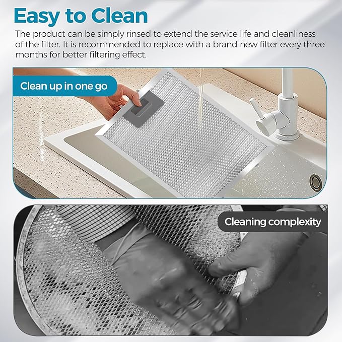 Range Hood Filter Replacement 10.25x9x0.35Inch (260x230x8.9mm) 5-Layer S97018029 Mesh Hood Vent, Range Hood Grease Filter, fits Br.oan's B5 Series 2pack by oneket (Aluminum)