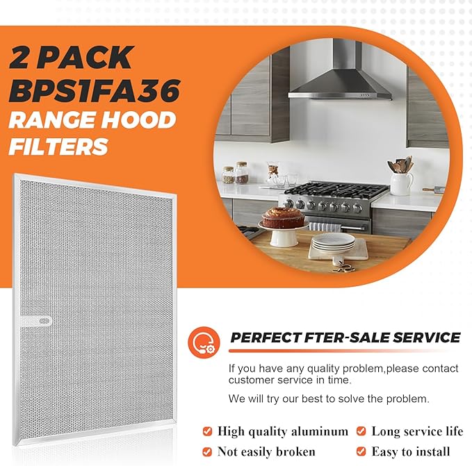 𝟮𝟬𝟮𝟲 𝗨𝗽𝗴𝗿𝗮𝗱𝗲+𝟭𝟬% 𝗔𝗹𝘂𝗺𝗶𝗻𝘂𝗺 BPS1FA36 Range Hood Filter 2 Pack 11-3/4" X 17-1/4" X 3/8" Fit for Broan NuTone Allure Sears 36" WS1, WS2, QS1, 5260-36" Series Hood Grease by Beaquicy