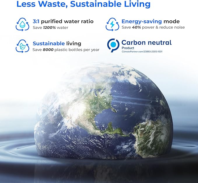 Waterdrop X16 Tankless Reverse Osmosis System, Alkaline Mineral, NSF/ANSI 42&58&372 Certified, 1600 GPD RO System, 11-Stage Filtration, UnderSink, 3:1 Pure to Drain, Smart Black Faucet, BPA Free