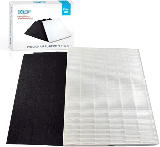 HQRP Filter Set (True HEPA + 4 Carbon) compatible with Winix P300, 5300, 5500, 6300, 5300-2, 6300-2, C535, AM90, WAC5300, WAC5500, WAC6300 PlasmaWave, Filter A 115115 Replacement