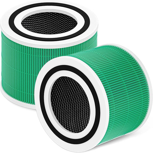 Improvedhand Core 300-RF-TX Replacement Filter for LEVOIT Core 300S and Core 300-P Air Purifier, 3-in-1 Great High-Efficiency Materials With Activated Carbon Filter, 2 Pack, Green
